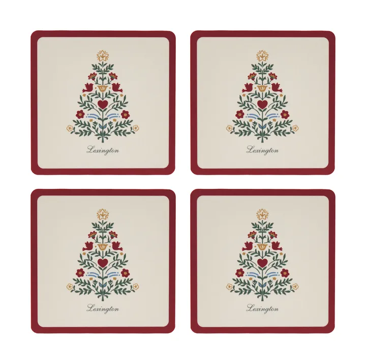 Podkładki pod szklanki laminowane Lexington - Red-light beige, 9x9 cm, 4 szt. - Lexington