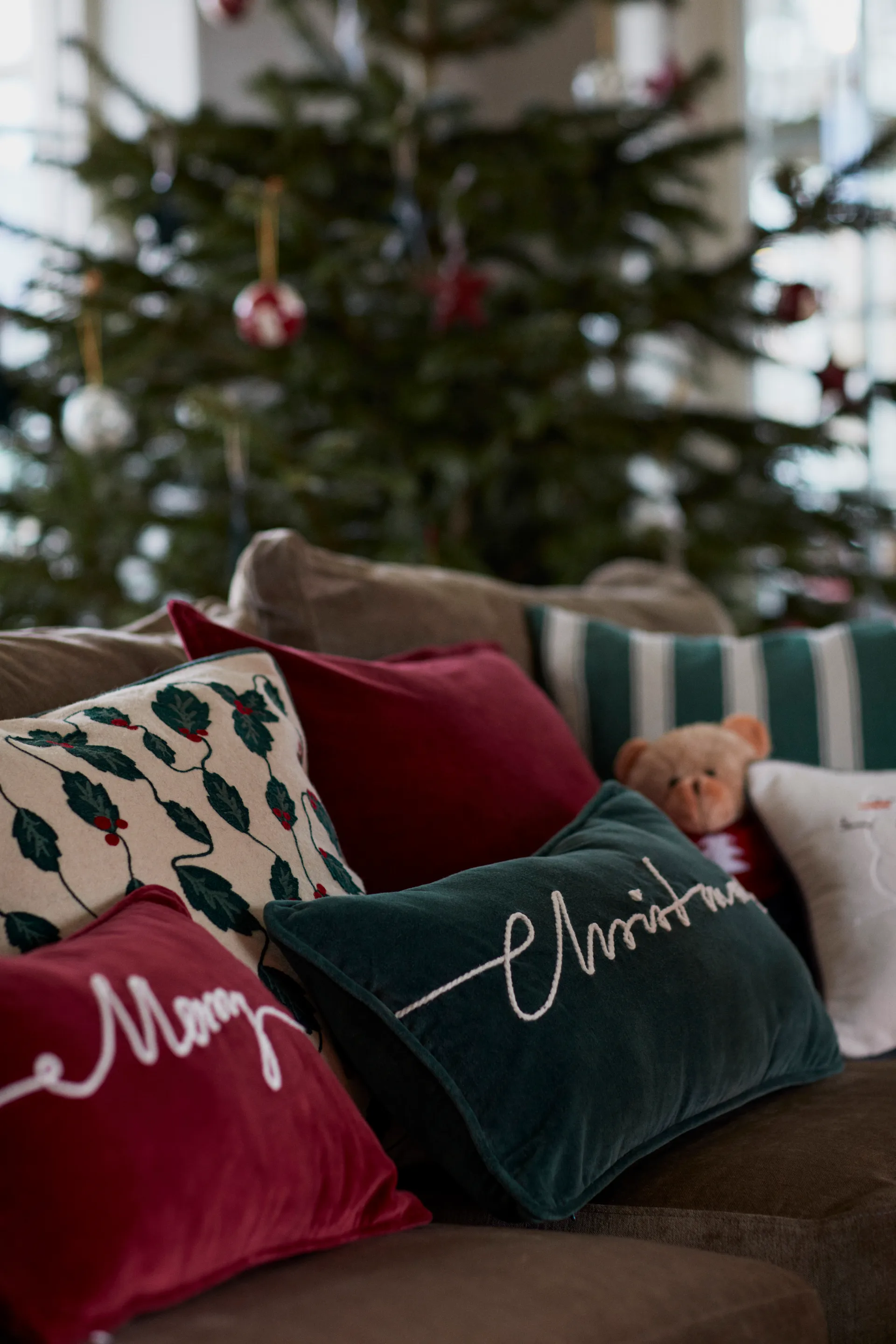 Poduszka Christmas Cotton Velvet 30x50 cm, Zielony Lexington