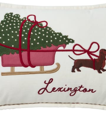 Poduszka Dog Sleigh z ekologicznej bawełnianej welury 30x50 cm - White - Lexington