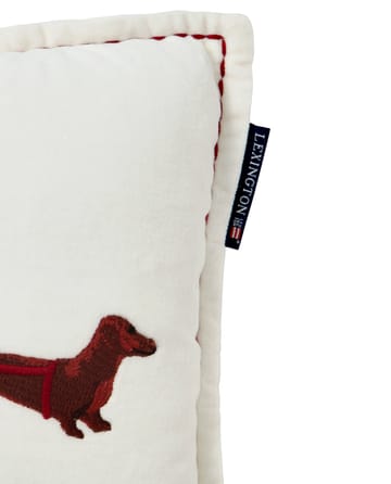 Poduszka Dog Sleigh z ekologicznej bawełnianej welury 30x50 cm - White - Lexington