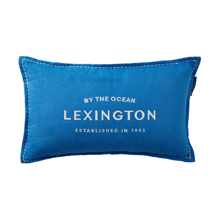 Poduszka Logo Embroided Linen/Cotton 30x50 cm - Blue - Lexington