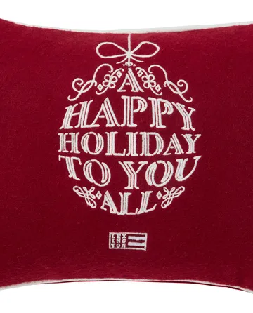 Poduszka Ornament z mieszanki wełny 30x40 cm - Red-white - Lexington