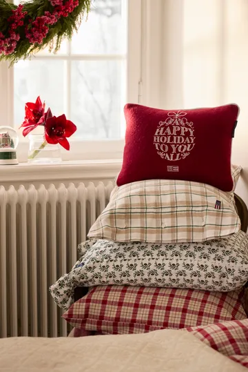 Poduszka Ornament z mieszanki wełny 30x40 cm - Red-white - Lexington