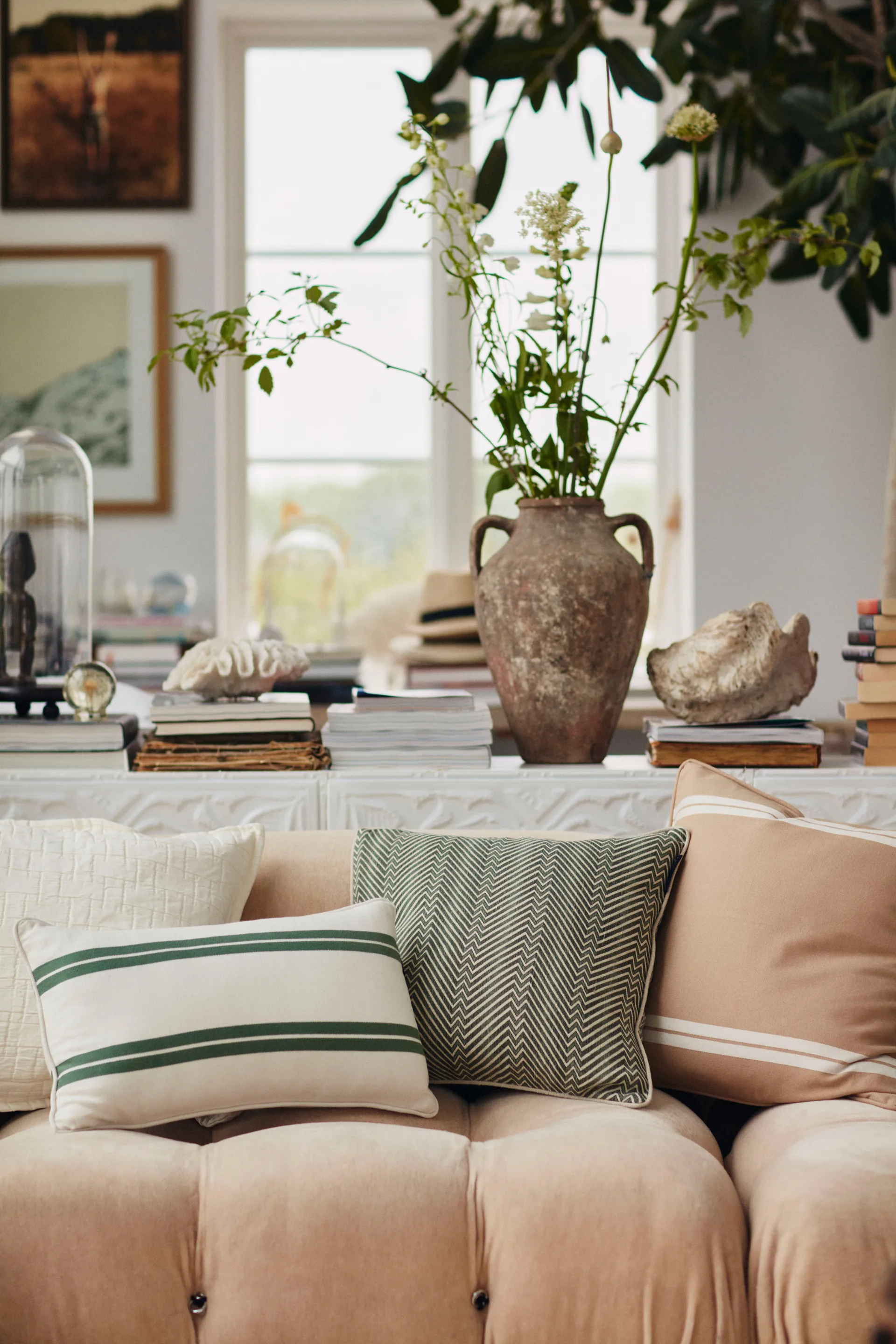 Poduszka Side Striped small 30x50 cm, Biało-zielony Lexington