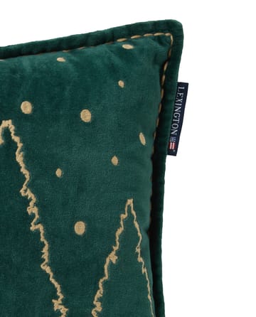 Poduszka Winter House z ekologicznej bawełnianej welury 30x50 cm - Green-Light Beige - Lexington