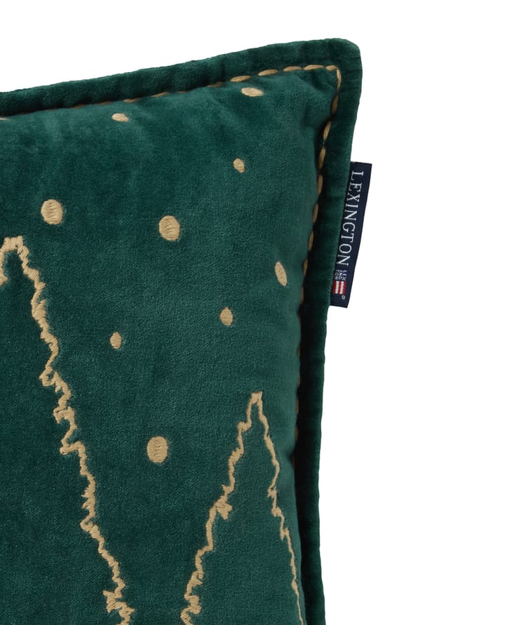 Poduszka Winter House z ekologicznej bawełnianej welury 30x50 cm, Green-Light Beige Lexington