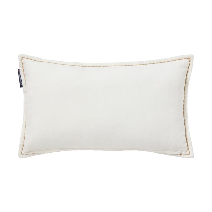 Poduszka Winter House z ekologicznej bawełnianej welury 30x50 cm, White-Light beige Lexington