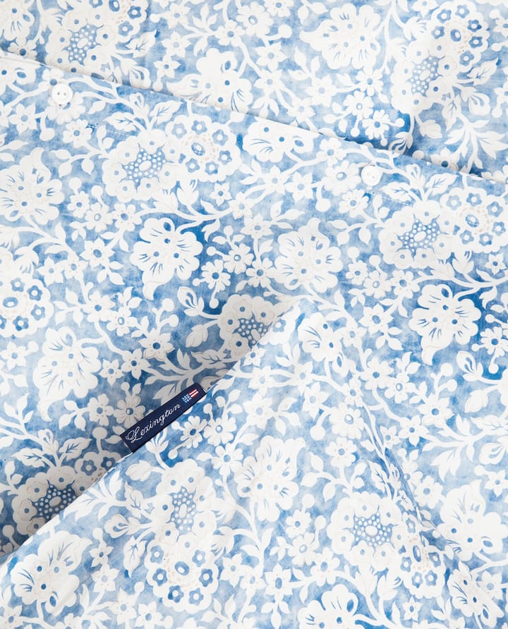 Pościel z bawełny satynowej Blue Floral  - 50x60 cm, 220x220 cm - Lexington