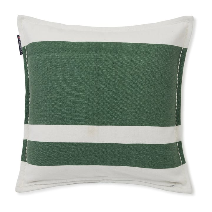 Poszewka bawełniana w nieregularne paski 50x50 cm - Green-White - Lexington