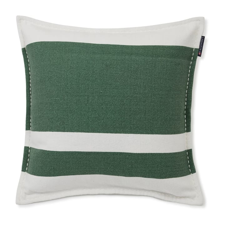 Poszewka bawełniana w nieregularne paski 50x50 cm - Green-White - Lexington
