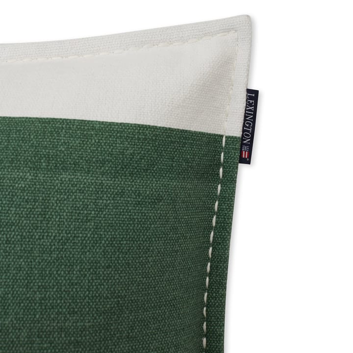 Poszewka bawełniana w nieregularne paski 50x50 cm - Green-White - Lexington