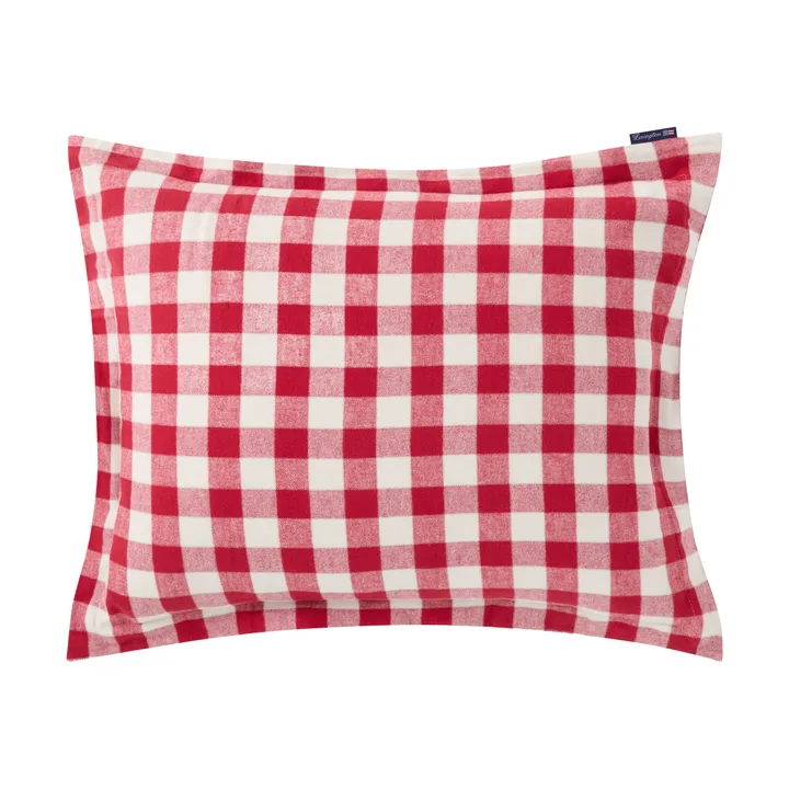 Poszewka na poduszkę Checked Cotton Flannel 50x60 cm - Red-light beige - Lexington