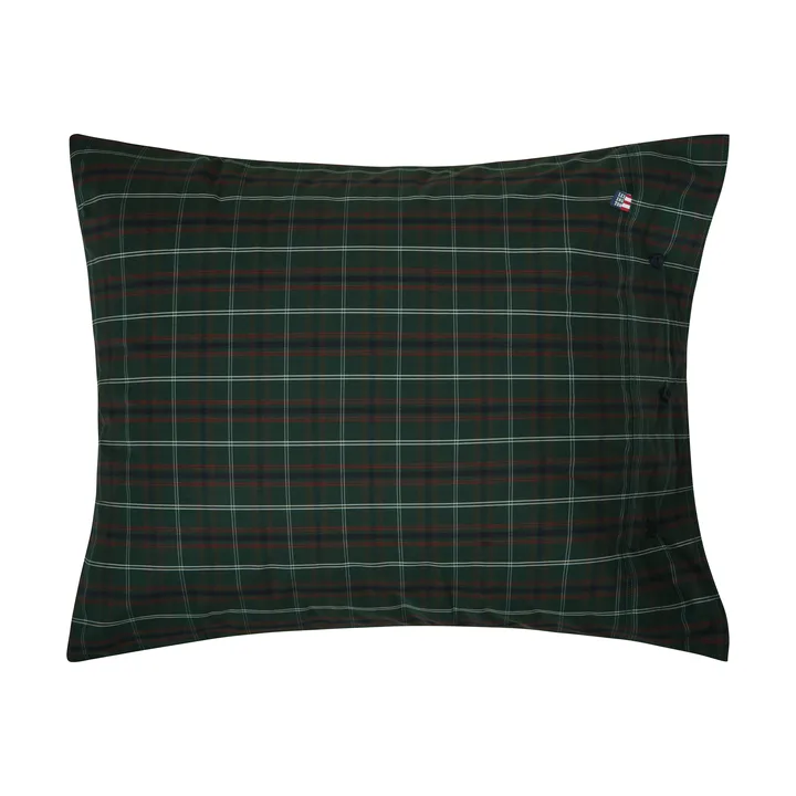 Poszewka na poduszkę Checked cotton percale - Green-navy, 50x60 cm - Lexington