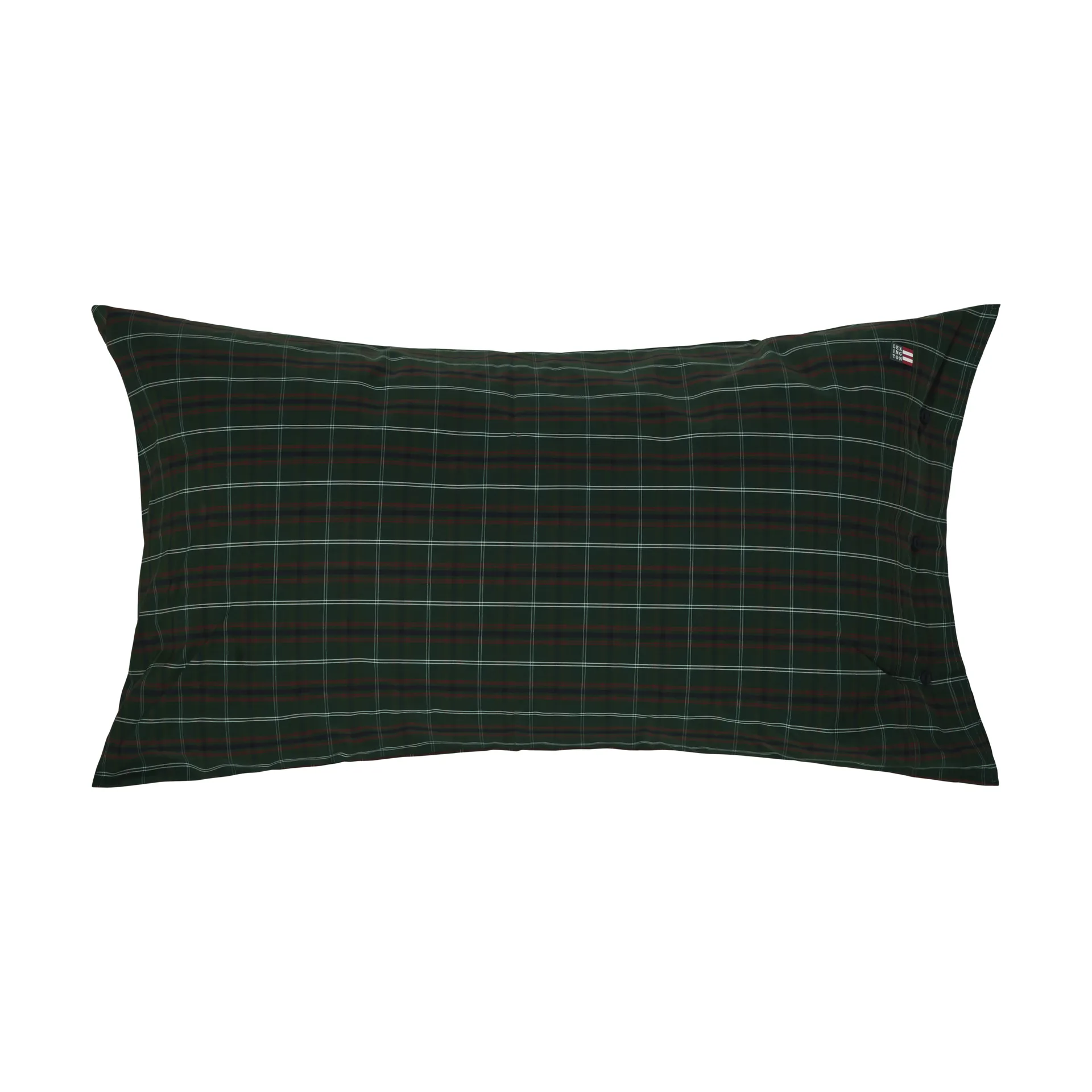 Poszewka na poduszkę Checked cotton percale, Green-navy, 50x90 cm Lexington