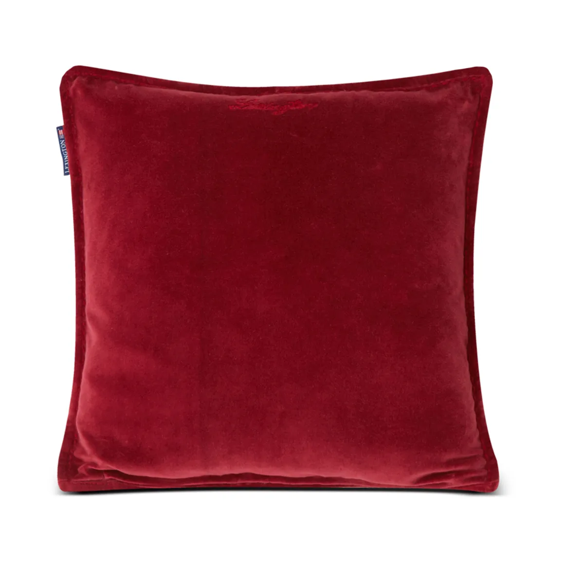 Poszewka na poduszkę Checked pikowana z lnu i bawełny 50x50 cm, Green-red-beige Lexington