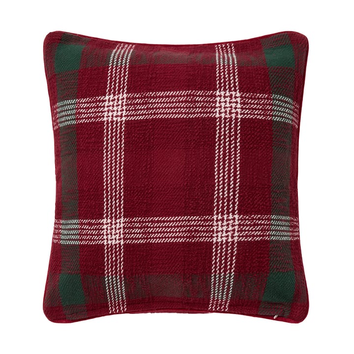 Poszewka na poduszkę Checked z recyklingowanej bawełny 50x50 cm, Red-green-white Lexington