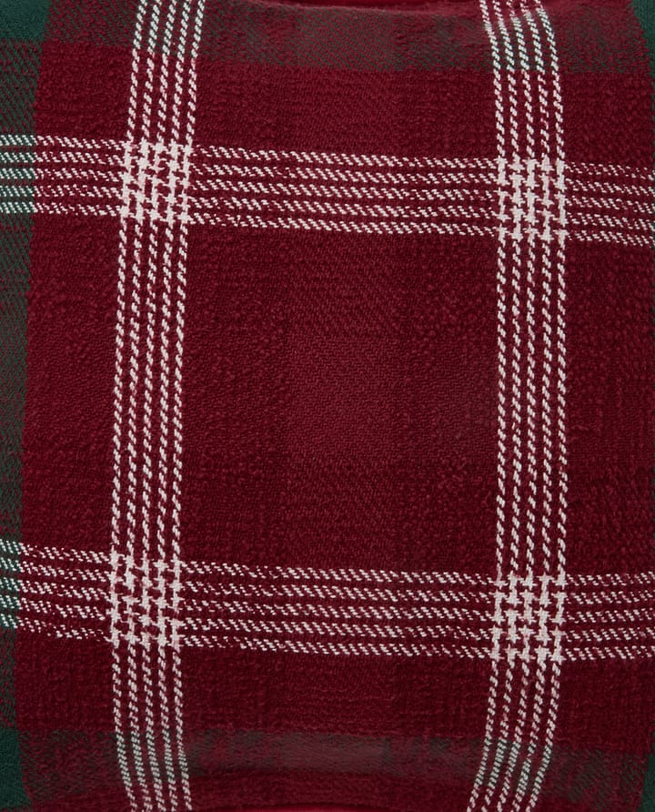 Poszewka na poduszkę Checked z recyklingowanej bawełny 50x50 cm, Red-green-white Lexington