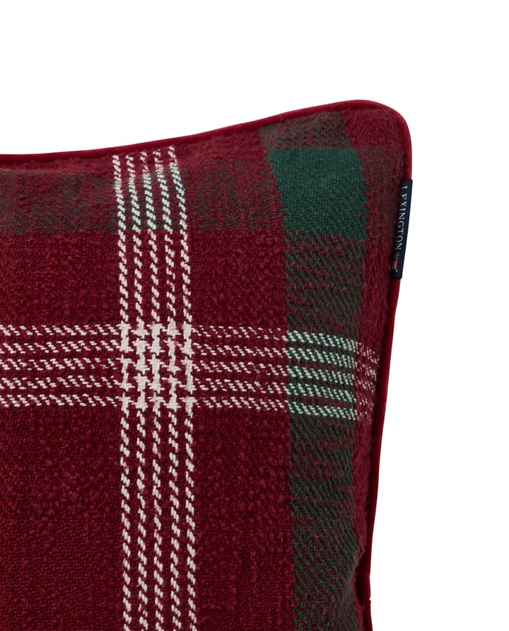Poszewka na poduszkę Checked z recyklingowanej bawełny 50x50 cm, Red-green-white Lexington