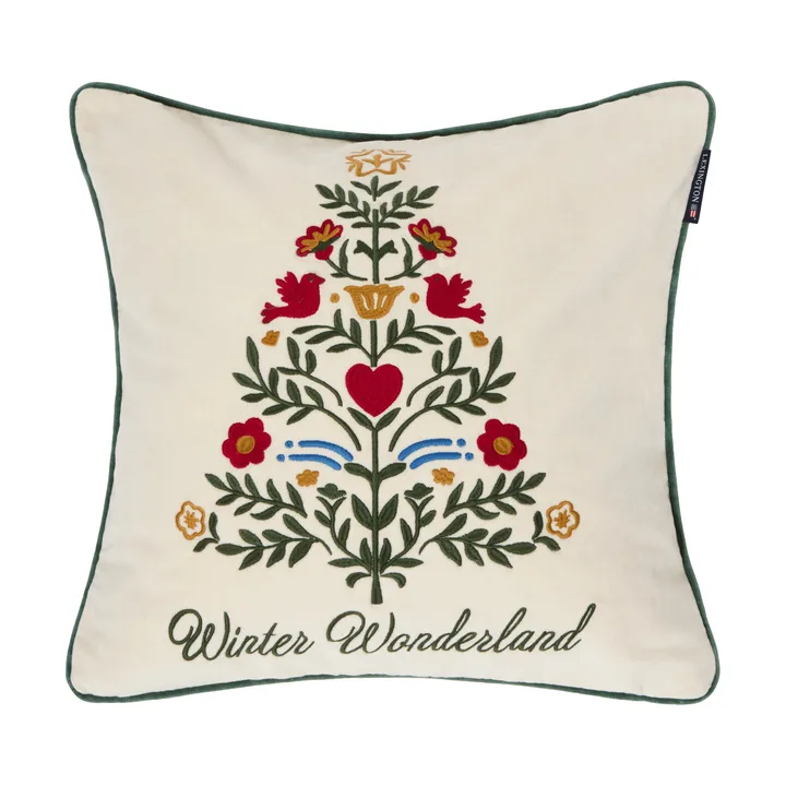 Poszewka na poduszkę Christmas Tree velvet - Light beige-multi, 50x50 cm - Lexington