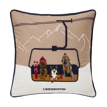 Poszewka na poduszkę Dog Lift z ekologicznej bawełny 50x50 cm - Beige-white - Lexington