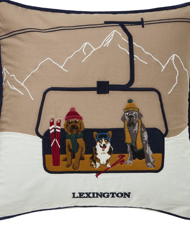 Poszewka na poduszkę Dog Lift z ekologicznej bawełny 50x50 cm, Beige-white Lexington