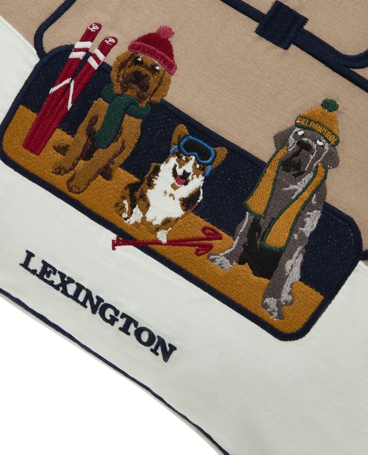 Poszewka na poduszkę Dog Lift z ekologicznej bawełny 50x50 cm, Beige-white Lexington