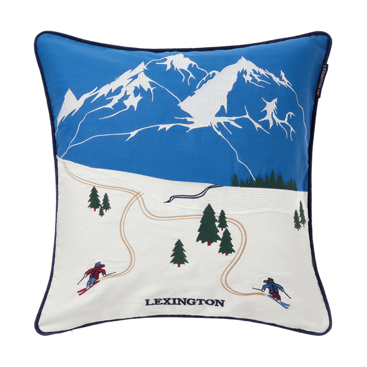 Poszewka na poduszkę Down Hill z ekologicznej bawełny 50x50 cm - Blue-White - Lexington