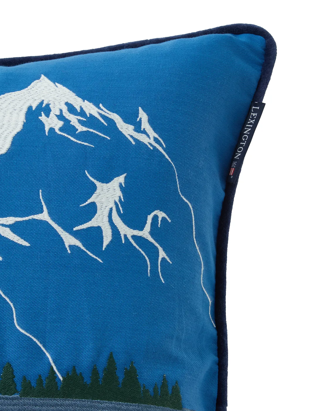 Poszewka na poduszkę Down Hill z ekologicznej bawełny 50x50 cm, Blue-White Lexington