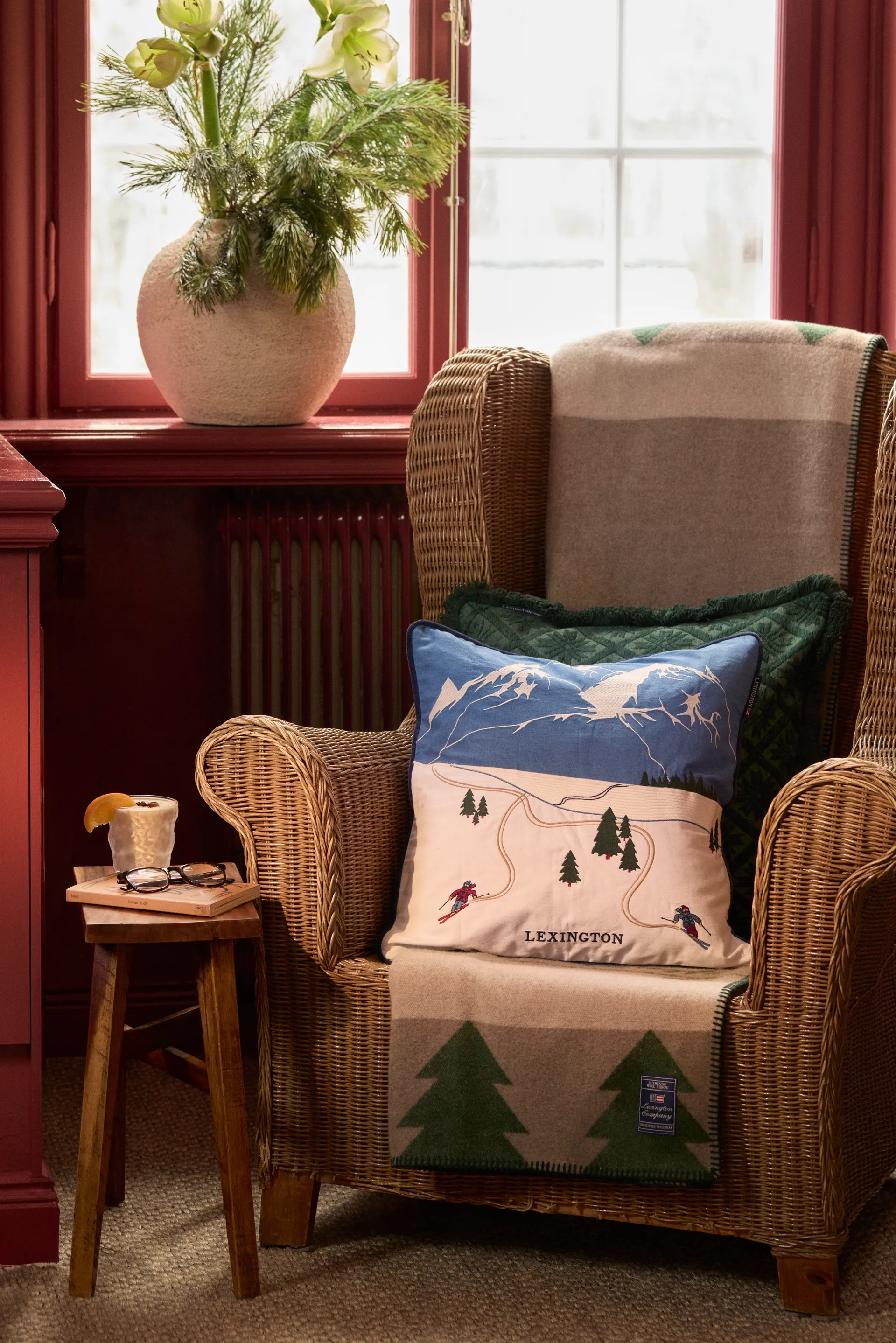 Poszewka na poduszkę Down Hill z ekologicznej bawełny 50x50 cm, Blue-White Lexington