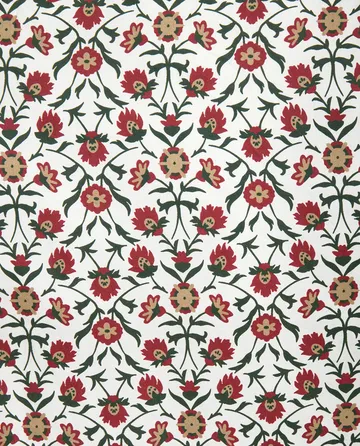 Poszewka na poduszkę Flower Printed Cotton Sateen 50x60 cm - White-red-green-beige - Lexington