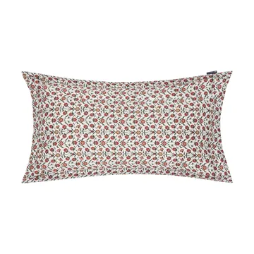 Poszewka na poduszkę Flower printed cotton sateen, 50x90 cm - White-red-green-beige - Lexington