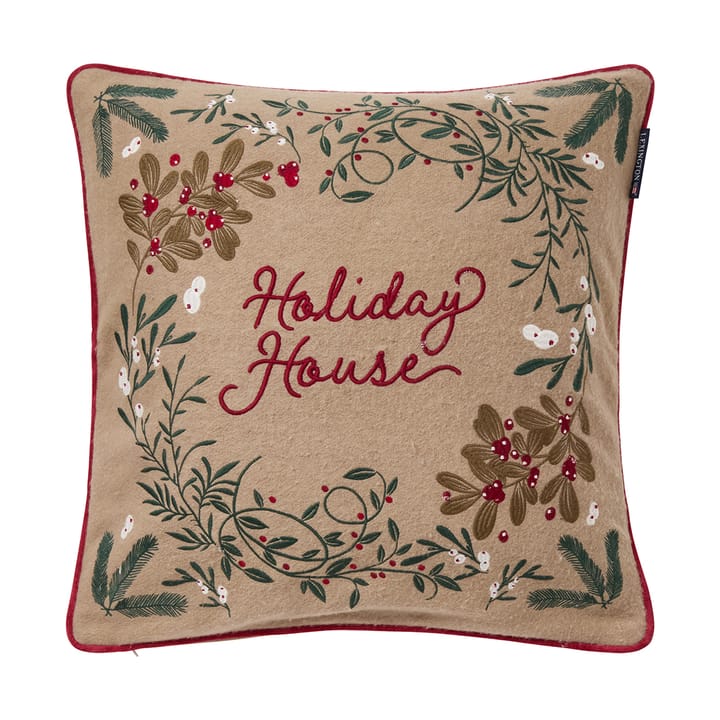 Poszewka na poduszkę Holiday House z mieszanki wełny 50x50 cm - Beige-multi - Lexington