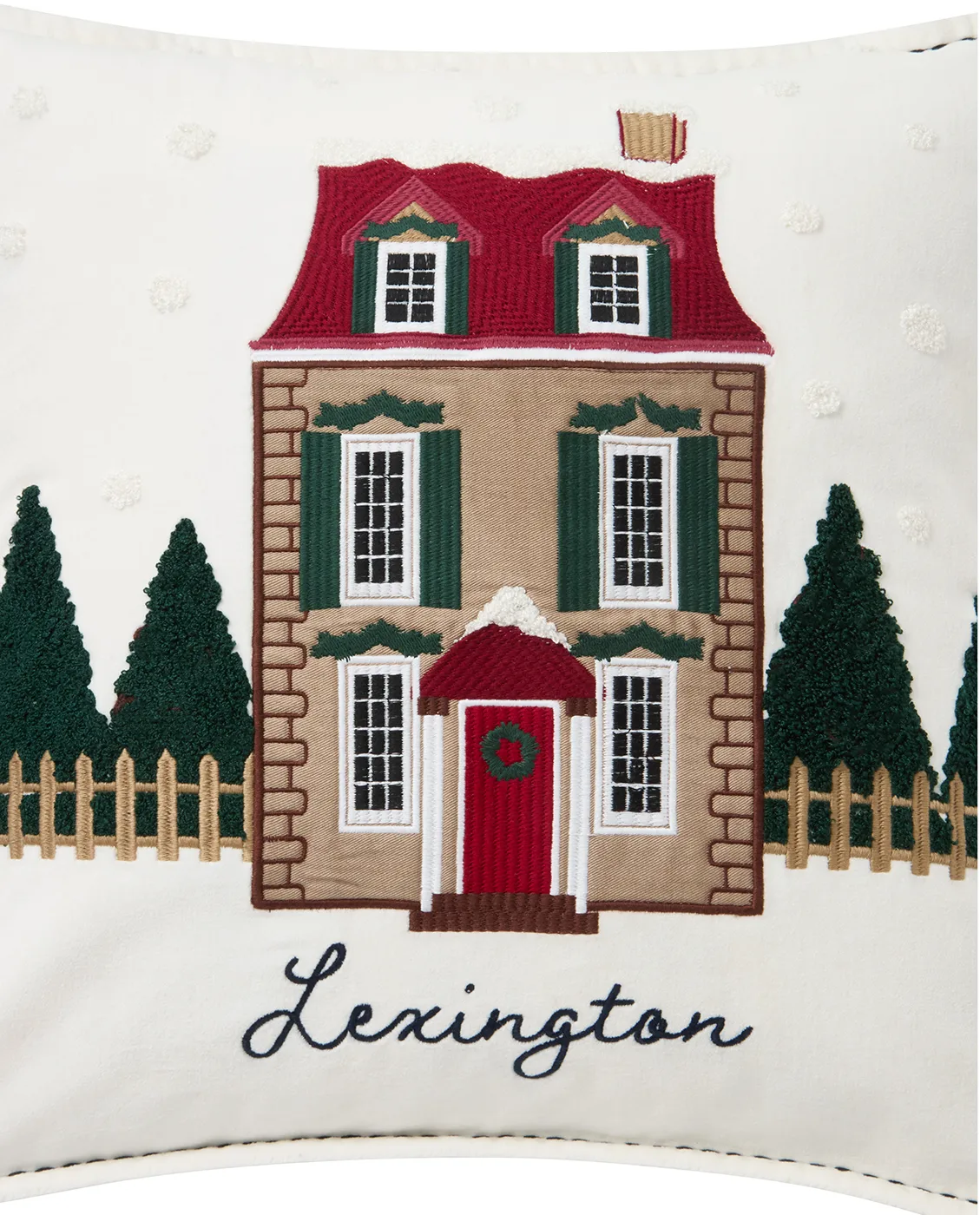 Poszewka na poduszkę House z ekologicznej bawełnianej welury 50x50 cm, White-multi Lexington