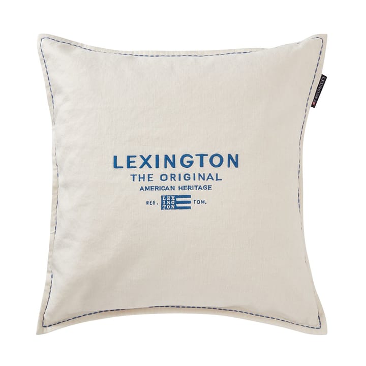 Poszewka na poduszkę Logo Embroided Linen/Cotton 50x50 cm - White - Lexington