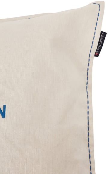Poszewka na poduszkę Logo Embroided Linen/Cotton 50x50 cm - White - Lexington