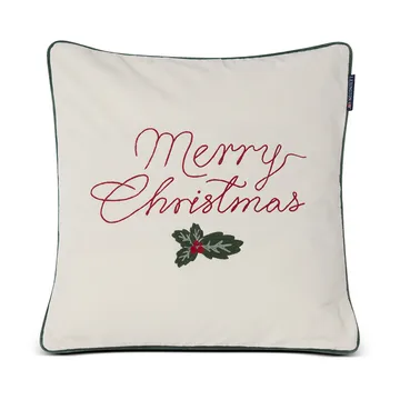 Poszewka na poduszkę Merry Christmas Cotton Velvet 50x50 cm - Off white-red - Lexington