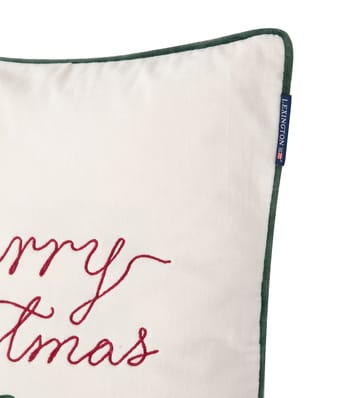 Poszewka na poduszkę Merry Christmas Cotton Velvet 50x50 cm - Off white-red - Lexington