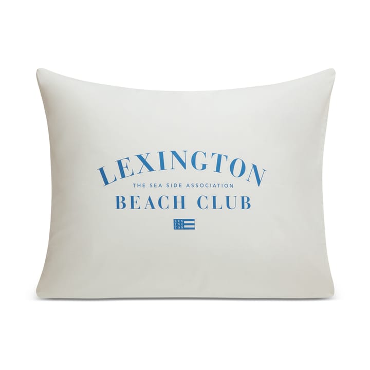 Poszewka na poduszkę Printed Organic Cotton Poplin 50x60 cm - Niebieski-biały - Lexington