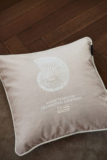 Poszewka na poduszkę Sea Embroidered Recycled Cotton 50x50 cm - Light Beige - Lexington