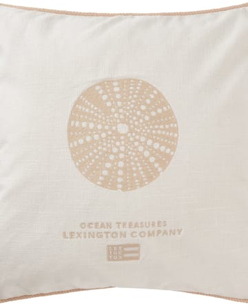 Poszewka na poduszkę Sea Embroidered Recycled Cotton 50x50 cm - White-Beige - Lexington