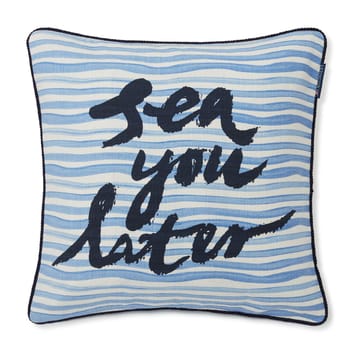 Poszewka na poduszkę Sea You Later Cotton Canvas 50x50 cm - Biało-niebieski - Lexington