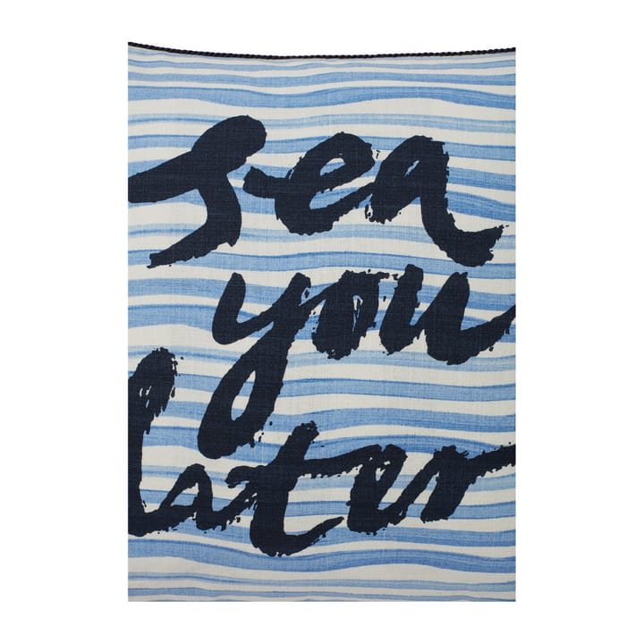 Poszewka na poduszkę Sea You Later Cotton Canvas 50x50 cm, Biało-niebieski Lexington