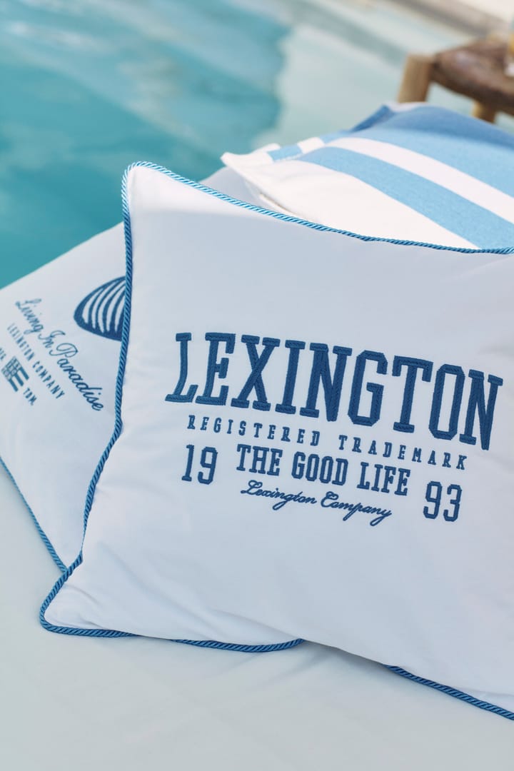 Poszewka na poduszkę Seashell Cotton Canvas 50x50 cm - Biało-niebieski - Lexington