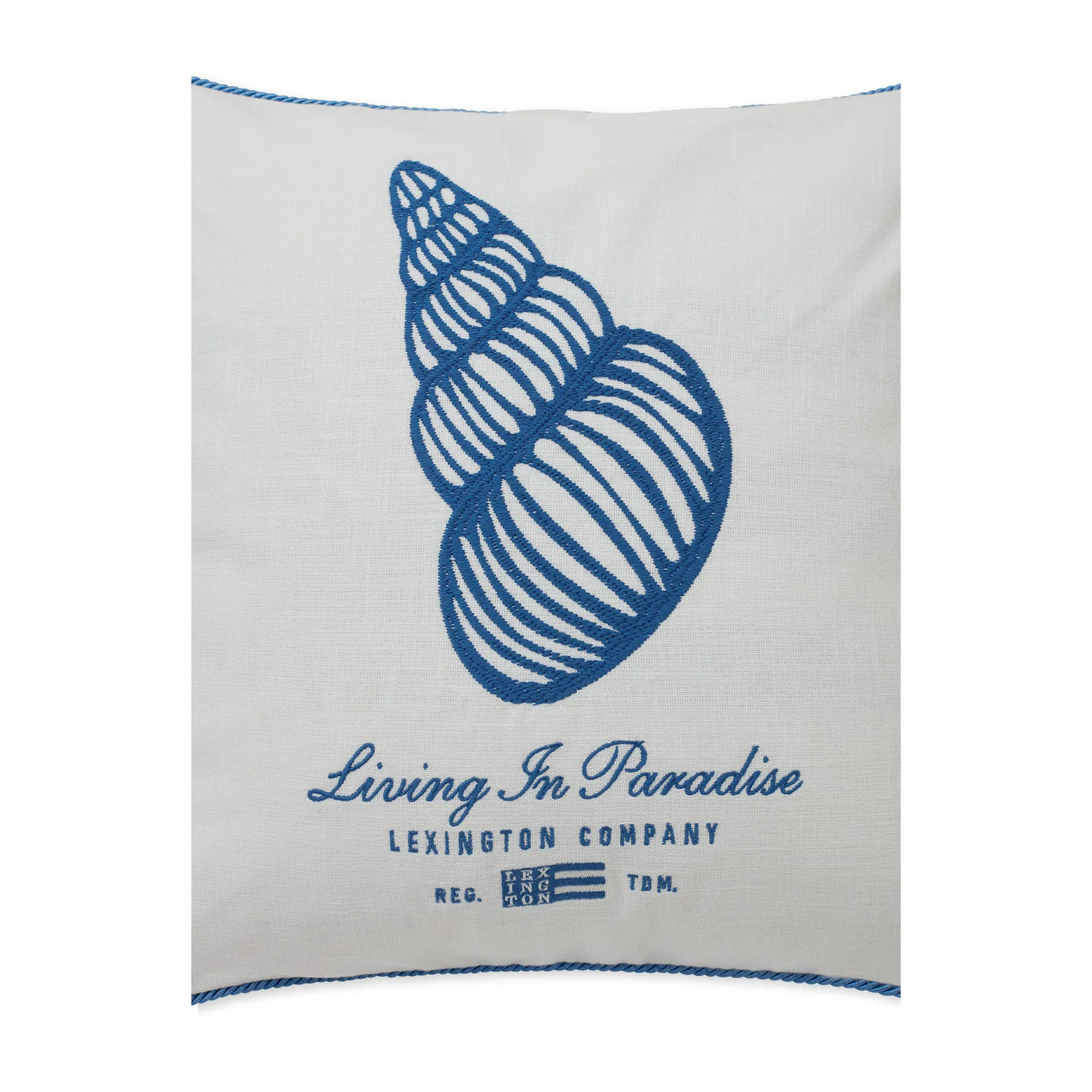 Poszewka na poduszkę Seashell Cotton Canvas 50x50 cm, Biało-niebieski Lexington