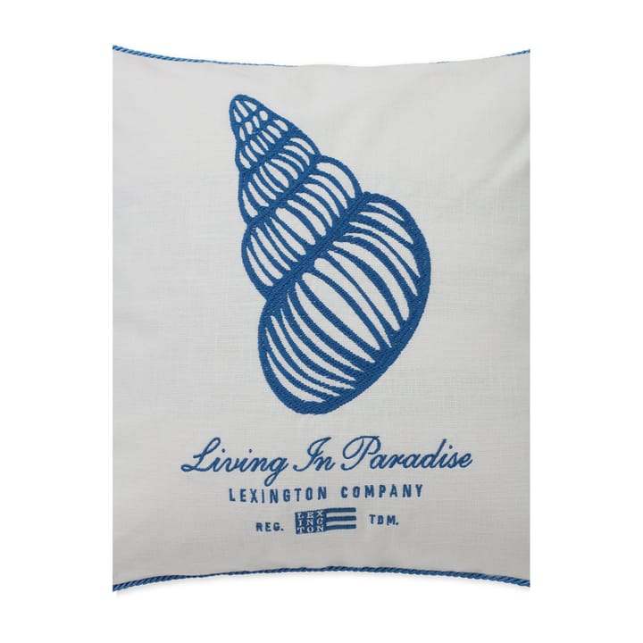 Poszewka na poduszkę Seashell Cotton Canvas 50x50 cm - Biało-niebieski - Lexington
