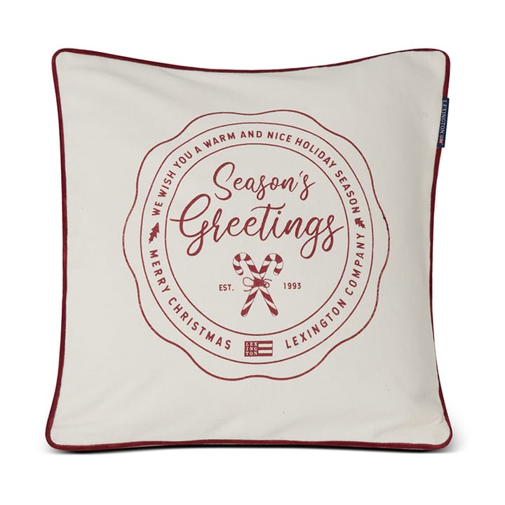 Poszewka na poduszkę Seasons Greetings Cotton 50x50 cm - Off white-red - Lexington