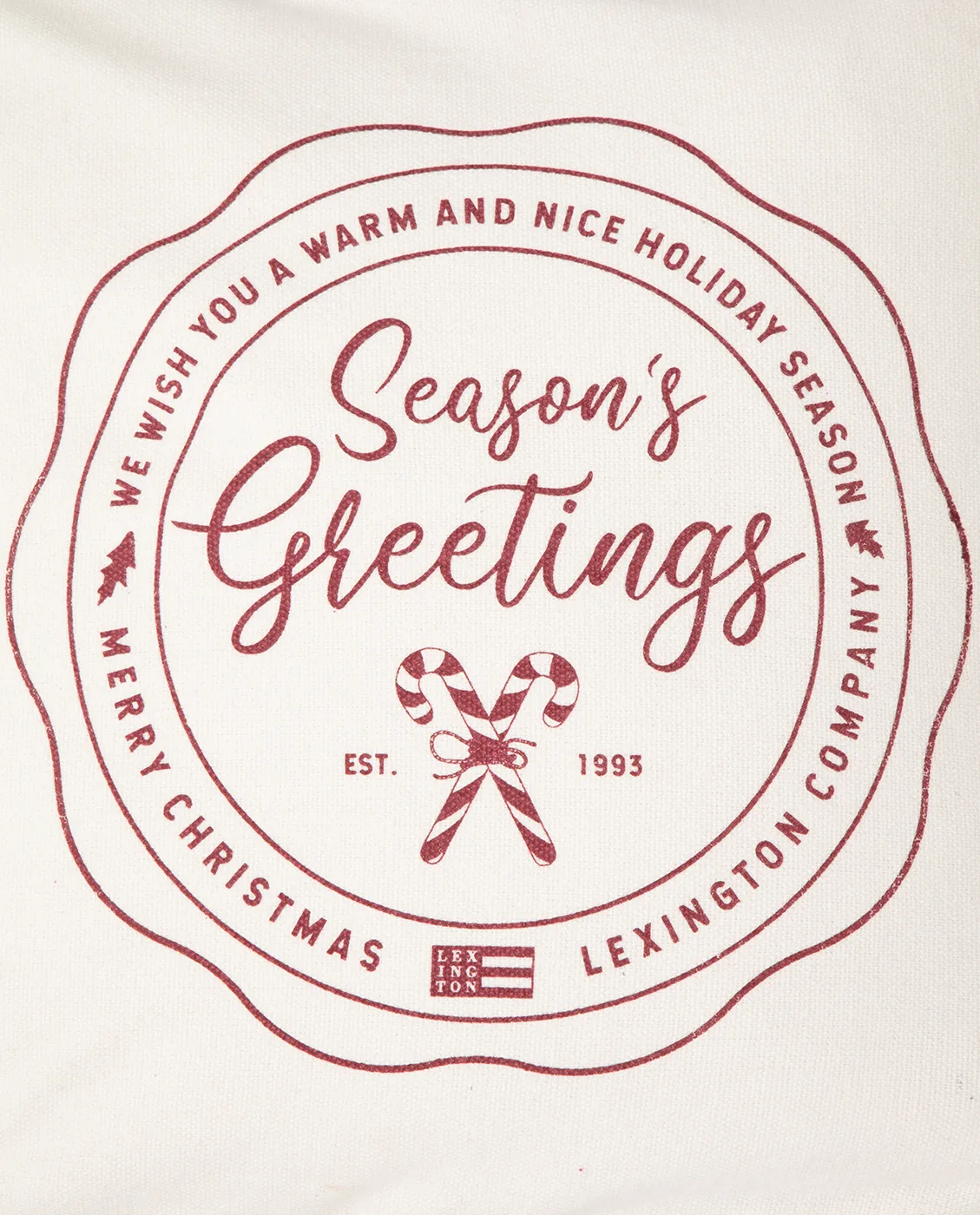 Poszewka na poduszkę Seasons Greetings Cotton 50x50 cm, Off white-red Lexington