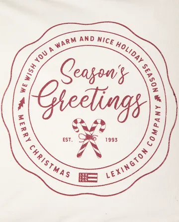 Poszewka na poduszkę Seasons Greetings Cotton 50x50 cm - Off white-red - Lexington