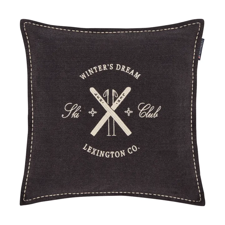 Poszewka na poduszkę Ski Club z bawełny organicznej - Navy-Light beige, 50x50 cm - Lexington