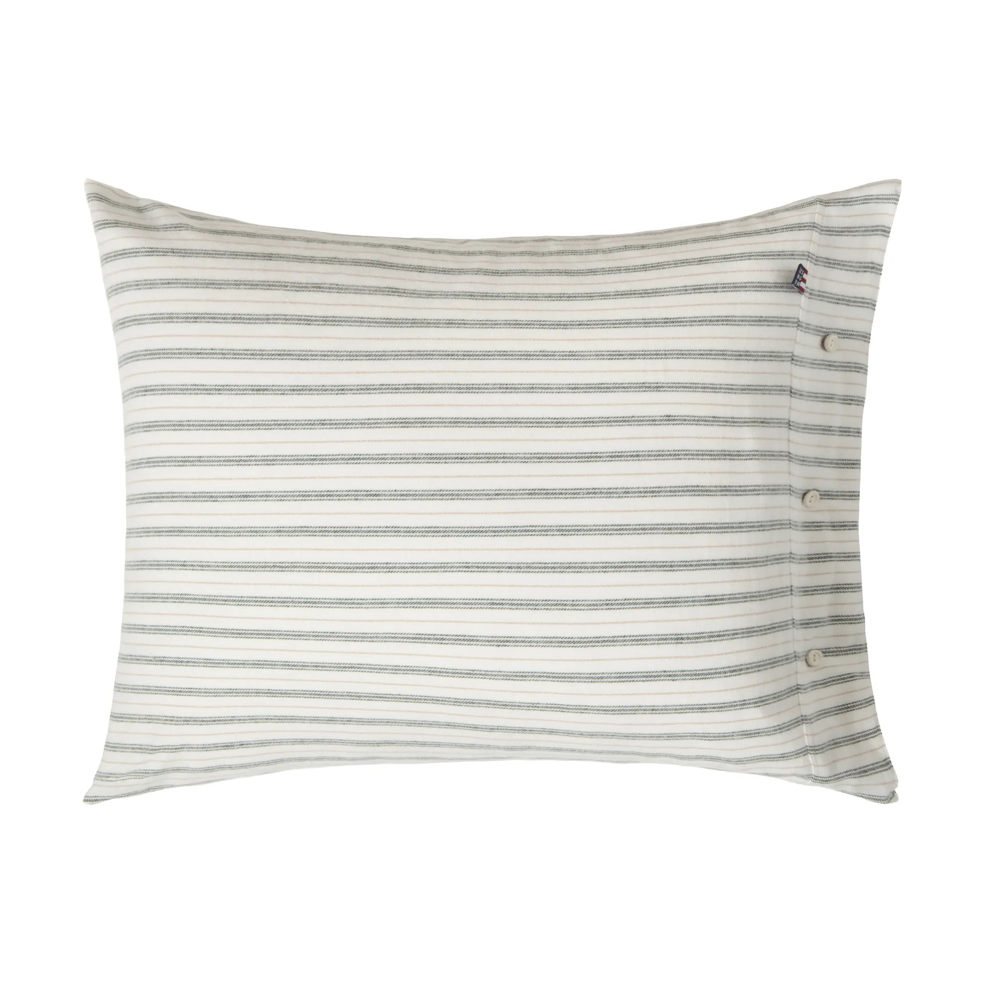 Poszewka na poduszkę Stripe cotton flannel, White-green-beige, 50x60 cm Lexington